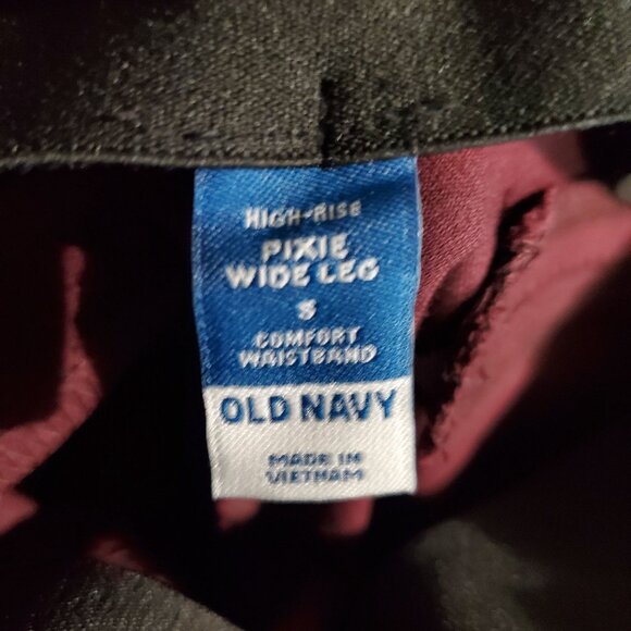 Old Navy Pants Womens Small Burgundy Red High-Rise Wide Leg Pixie Slacks *NWT* - Picture 2 of 10